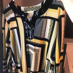 Yellow and black blouse